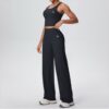 Crop Top y Pantalón de Pierna Ancha Conjunto